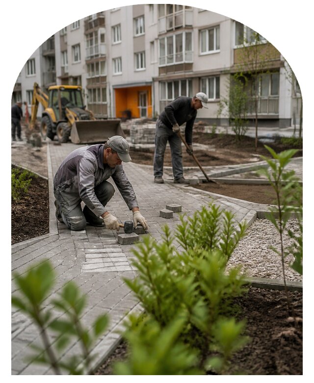 Благоустройство двора многоквартирного дома в Апатитах
